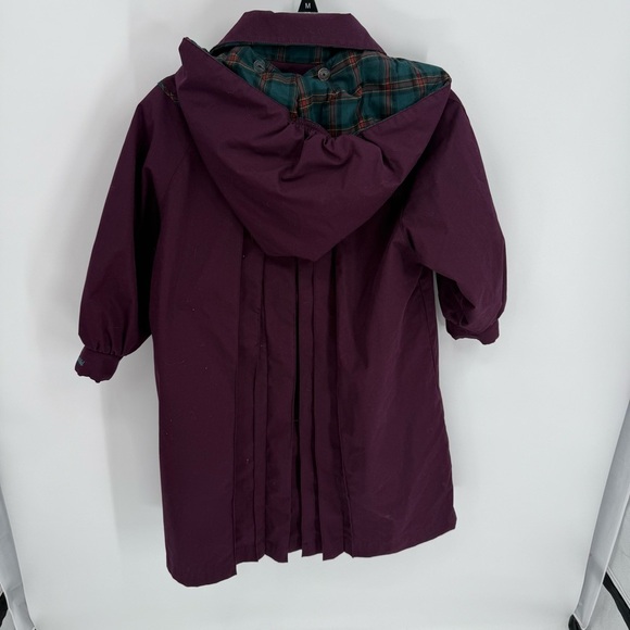 Rothschild Girls Size 7 Coat Jacket longline Hooded Dark Purple faux fur lined - Picture 6 of 8